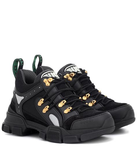 gucci men's black leather flashtrek sneaker|gucci flashtrek sneakers cheap.